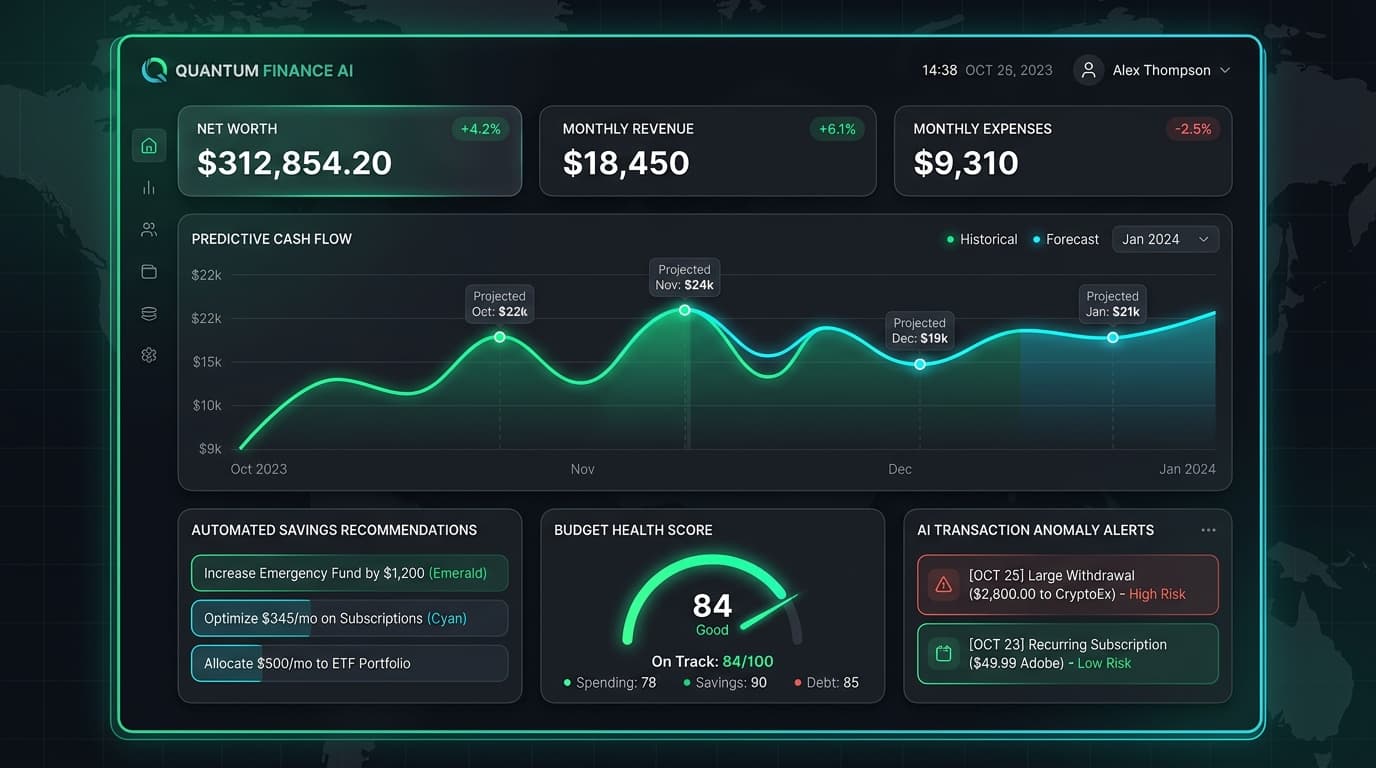 FinPulse AI Financial Analytics Dashboard Interface